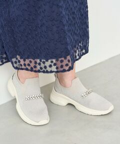 steppi / ステッピ スニーカー | 【撥水/洗える】ボリュームソール ビジュースニーカー