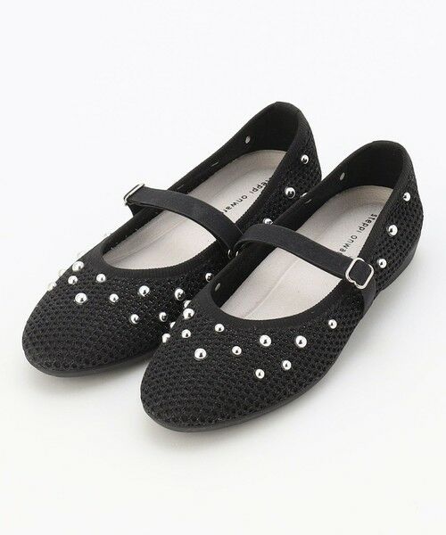 steppi / ステッピ パンプス | ラウンドメッシュスタッズパンプス（ブラック）