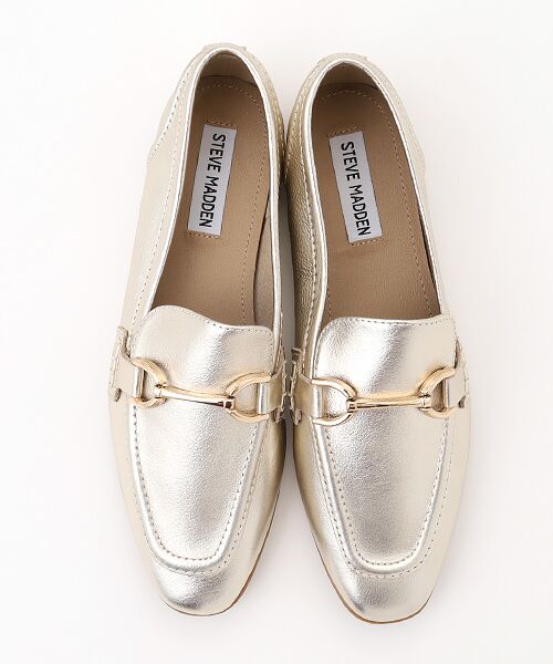 NY発ブランド steve madden フラットシューズ シルバー ビットローファー (フラットシューズ)|STEVE MADDEN