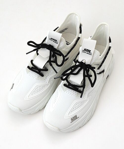 STEVE MADDEN/スティーブ・マデン コンビカラーニットスニーカー WH/BLK 23.5-24.0 STEVE MADDEN/スティーブ・マデン コンビカラーニットスニーカー WH/BLK 23.5-24.0