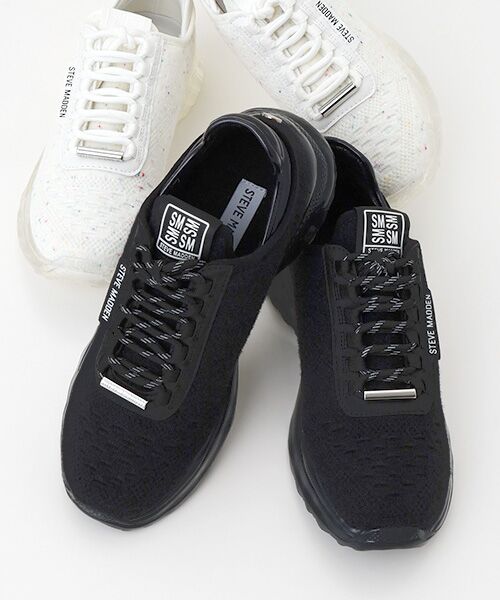 STEVE MADDEN/スティーブ・マデン クリアソールニットスニーカー BLK 23.5-24.0 STEVE MADDEN/スティーブ・マデン クリアソールニットスニーカー BLK 23.5-24.0