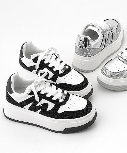STEVE MADDEN/スティーブ・マデン スワロディテール厚底スニーカー BLK/WH 23.5 STEVE MADDEN/スティーブ・マデン スワロディテール厚底スニーカー BLK/WH 23.5
