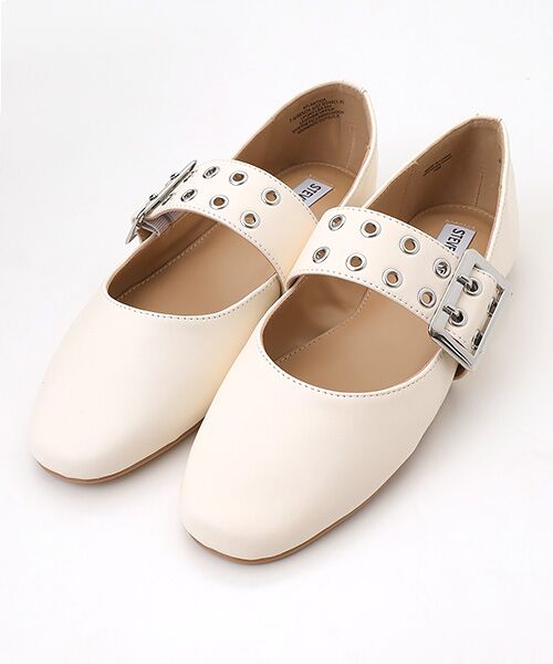 STEVE MADDEN/スティーブ・マデン メタルバックルフラットシューズ IV/LEAT 22.5