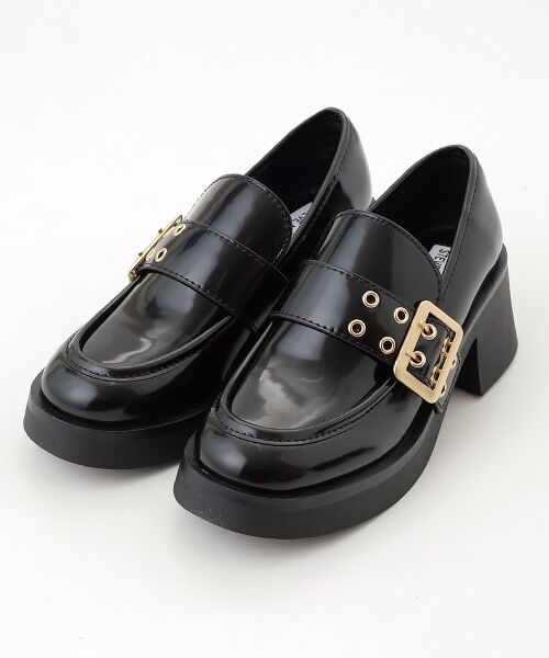 STEVE MADDEN/スティーブ・マデン ビッグバックルデザインローファー BLK 23.0 STEVE MADDEN/スティーブ・マデン ビッグバックルデザインローファー BLK 23.0
