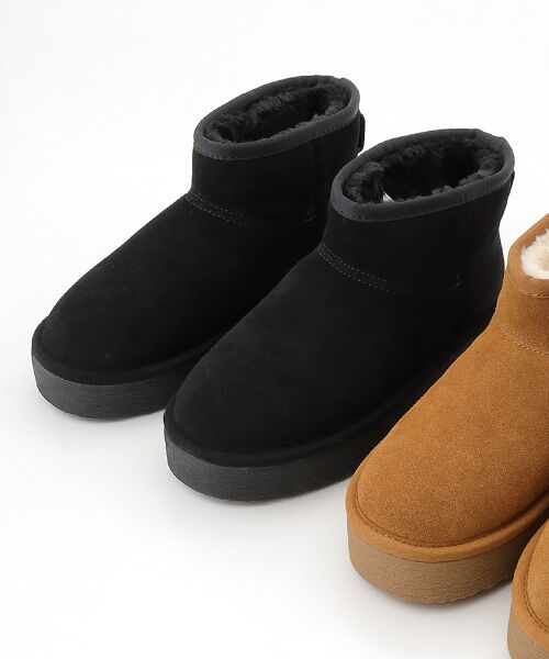 STEVE MADDEN/スティーブ・マデン ボアショートブーツ BLK/スエード 22.5