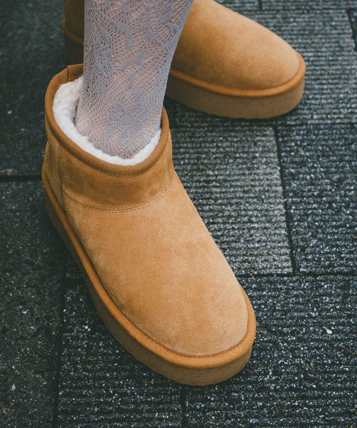 STEVE MADDEN/スティーブ・マデン ボアショートブーツ CHSTNUT SUE 23.5