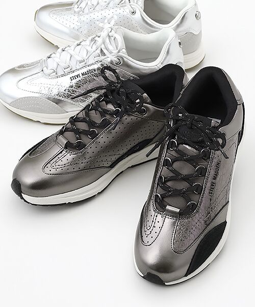 STEVE MADDEN / スティーブ・マデン スニーカー | メタリックローカットスニーカー（ピューター）