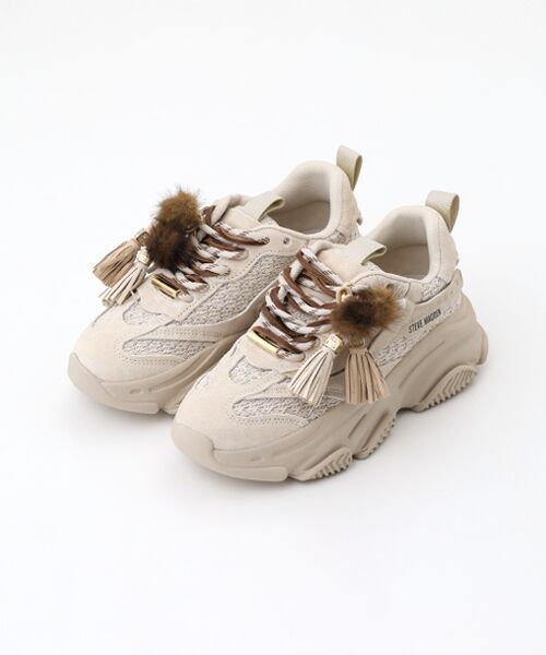 STEVE MADDEN / スティーブ・マデン スニーカー | ファータッセルボリュームスニーカー（ボーン）
