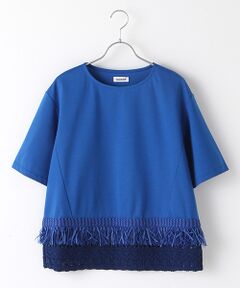 KNIT DETAIL T-SHIRT P/O