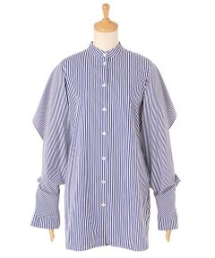 STRIPE LAYERED SLEEVES SHIRT