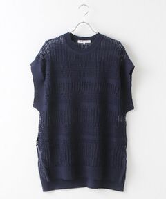 Mesh border knit vest