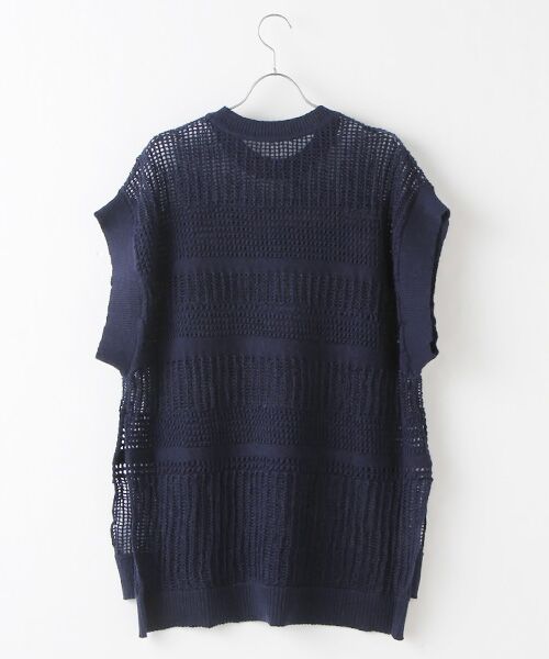 STYLE ＆ EDIT / スタイル＆エディット ベスト | Mesh border knit vest | 詳細1