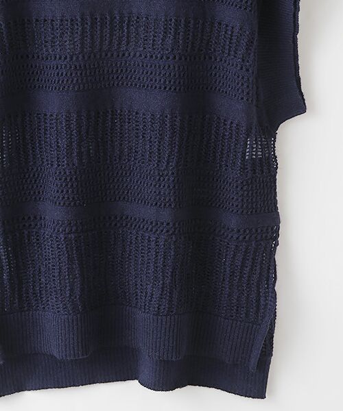 STYLE ＆ EDIT / スタイル＆エディット ベスト | Mesh border knit vest | 詳細3