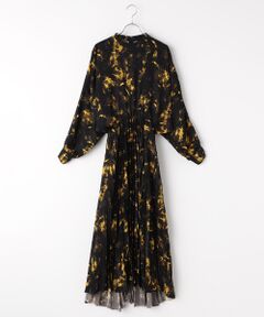 STYLE ＆ EDIT / スタイル＆エディット ロング・マキシ丈ワンピース | Print stand collar plerted dress