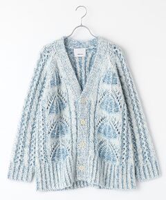Kid mohair cable cardigan