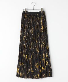 Print random pleated skirt