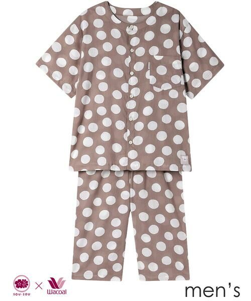 睡眠科学 / スイミンカガク ルームウェア | メンズパジャマ　上下セット（ＹＧＴ１２４）（BR）