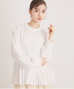 SunaUna / スーナウーナ シャツ・ブラウス | 【春色／プリーツ】スタンドネックブラウス