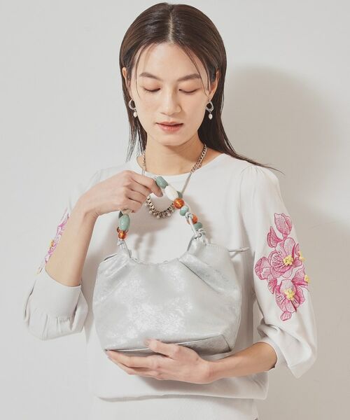 SunaUna / スーナウーナ ハンドバッグ | 【2WAY／持ち手ビジュー】箔プリントバッグ | 詳細10