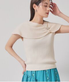 SunaUna / スーナウーナ ニット・セーター | 【2WAY／ケープ付き】フレンチスリーブニット