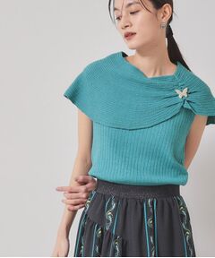 SunaUna / スーナウーナ ニット・セーター | 【2WAY／ケープ付き】フレンチスリーブニット