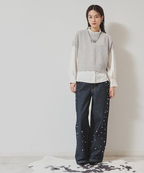 SunaUna / スーナウーナ ニット・セーター | 【洗える／メッシ編み】レイヤードニット | 詳細2