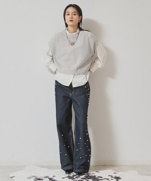 SunaUna / スーナウーナ ニット・セーター | 【洗える／メッシ編み】レイヤードニット | 詳細3