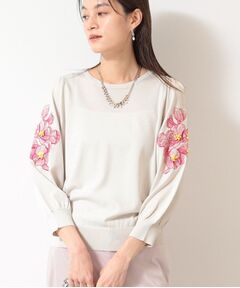 SunaUna / スーナウーナ ニット・セーター | 【SS～Lサイズ展開／リボン＆ビーズ刺繍】クラフトニット