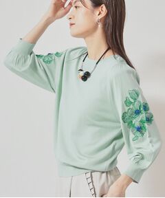 SunaUna / スーナウーナ ニット・セーター | 【SS～Lサイズ展開／リボン＆ビーズ刺繍】クラフトニット