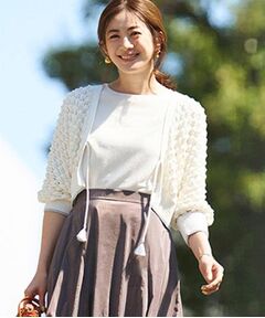 SunaUna / スーナウーナ カーディガン・ボレロ | 【透かし編み／ラメ入り】ドルマンスリーブボレロ
