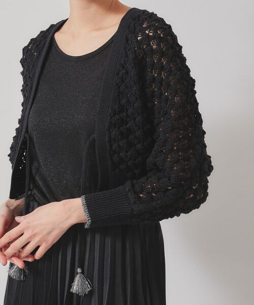 SunaUna / スーナウーナ カーディガン・ボレロ | 【透かし編み／ラメ入り】ドルマンスリーブボレロ | 詳細17