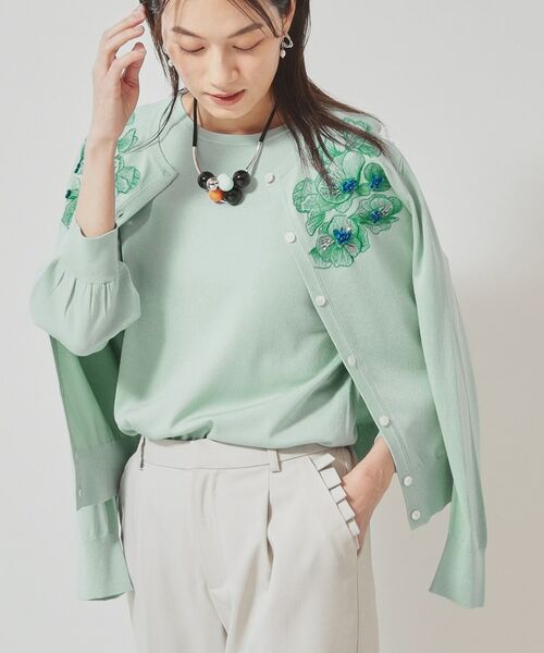 SunaUna / スーナウーナ カーディガン・ボレロ | 【SS~Lサイズ展開/リボン&ビーズ刺繍】クラフトニットカーディガン | 詳細9