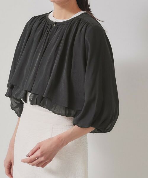 SunaUna / スーナウーナ レザーブルゾン・ジャケット | 【パウダーシフォン/バルーンスリーブ】クロプトブルゾン | 詳細13