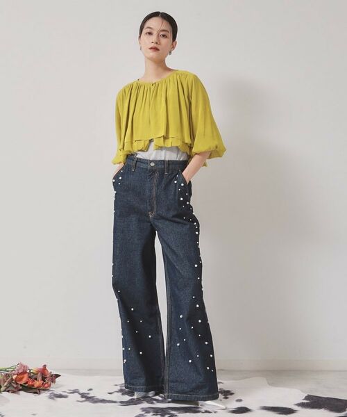 SunaUna / スーナウーナ レザーブルゾン・ジャケット | 【パウダーシフォン/バルーンスリーブ】クロプトブルゾン | 詳細5