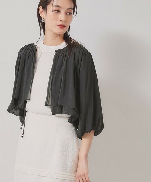 SunaUna / スーナウーナ レザーブルゾン・ジャケット | 【パウダーシフォン/バルーンスリーブ】クロプトブルゾン | 詳細6