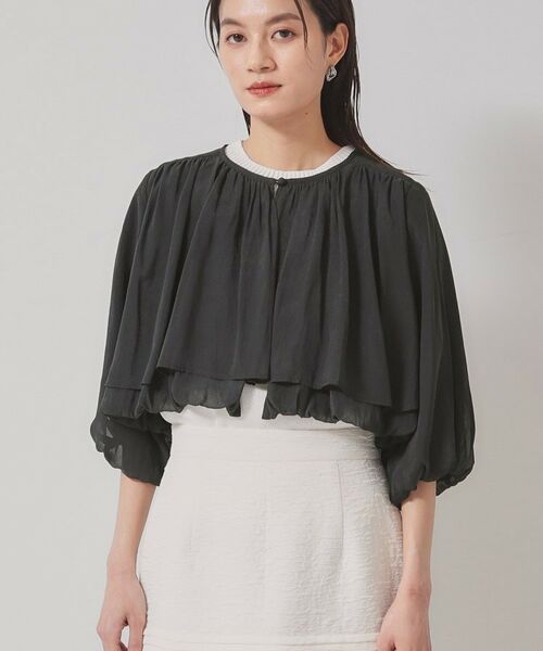 SunaUna / スーナウーナ レザーブルゾン・ジャケット | 【パウダーシフォン/バルーンスリーブ】クロプトブルゾン | 詳細9