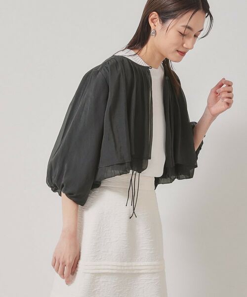 【SunaUna】未使用品 ジャケット ベージュ SunaUna - SunaUna スーナウーナ ノーカラージャケット 34(XS位