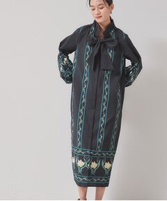 SunaUna / スーナウーナ ロング・マキシ丈ワンピース | 【スタンドフリル＆リボン】オリエンタルパネルワンピース