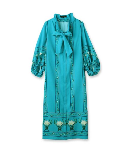 SunaUna / スーナウーナ ロング・マキシ丈ワンピース | 【スタンドフリル＆リボン】オリエンタルパネルワンピース | 詳細1