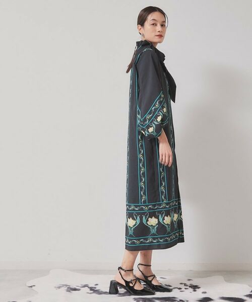 SunaUna / スーナウーナ ロング・マキシ丈ワンピース | 【スタンドフリル＆リボン】オリエンタルパネルワンピース | 詳細2