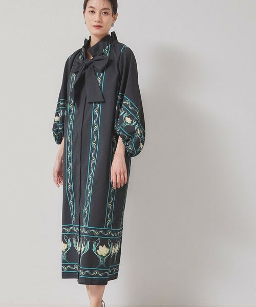 SunaUna / スーナウーナ ロング・マキシ丈ワンピース | 【スタンドフリル＆リボン】オリエンタルパネルワンピース | 詳細5