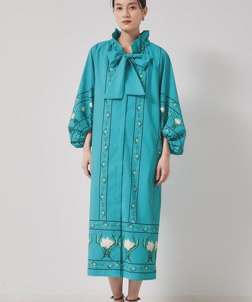 SunaUna / スーナウーナ ロング・マキシ丈ワンピース | 【スタンドフリル＆リボン】オリエンタルパネルワンピース | 詳細9