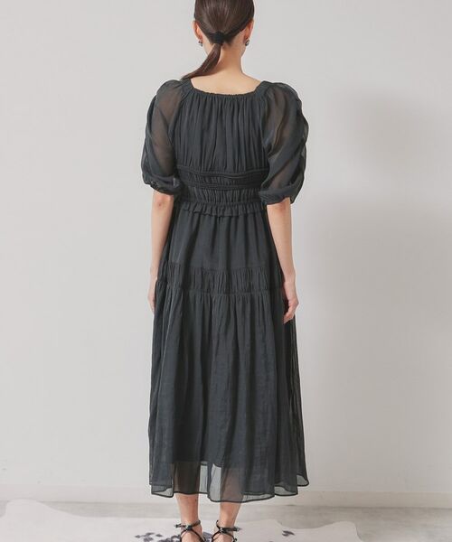 SunaUna / スーナウーナ ロング・マキシ丈ワンピース | 【パウダーシフォン／シャーリング】ロングワンピース | 詳細12