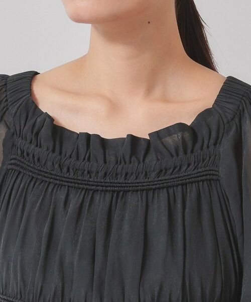 SunaUna / スーナウーナ ロング・マキシ丈ワンピース | 【パウダーシフォン／シャーリング】ロングワンピース | 詳細13