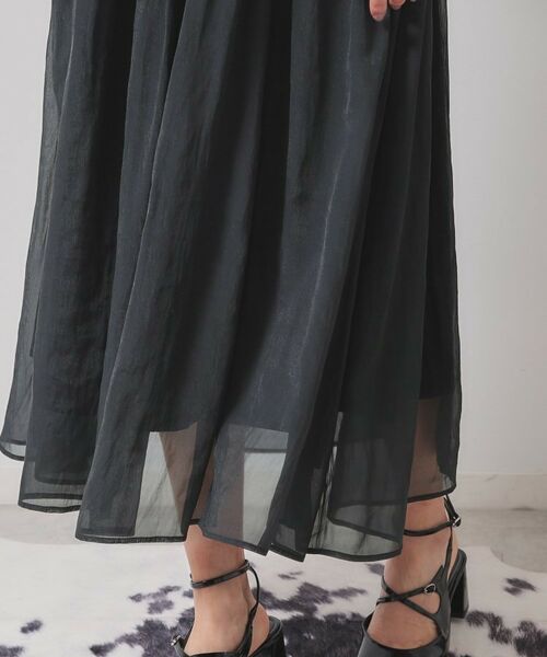 SunaUna / スーナウーナ ロング・マキシ丈ワンピース | 【パウダーシフォン／シャーリング】ロングワンピース | 詳細15