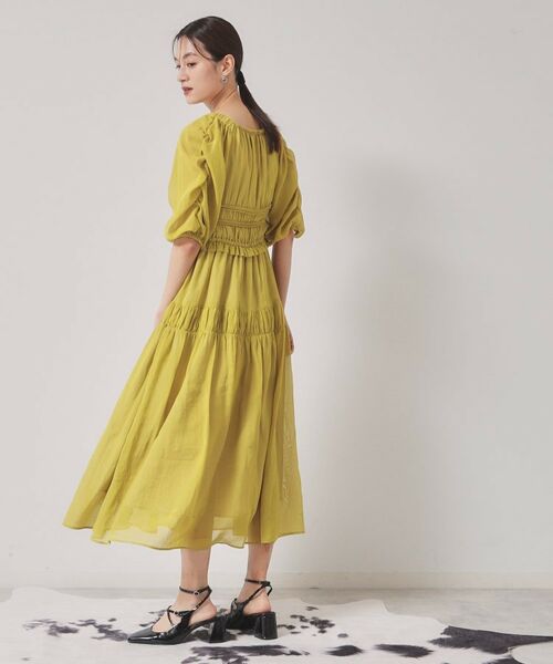 SunaUna / スーナウーナ ロング・マキシ丈ワンピース | 【パウダーシフォン／シャーリング】ロングワンピース | 詳細4