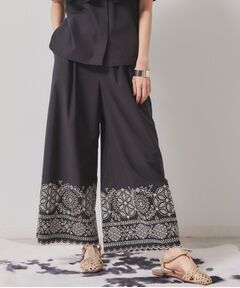 SunaUna / スーナウーナ パンツ | 【幾何柄／エンブロイダリー】ウエストゴムガウチョパンツ