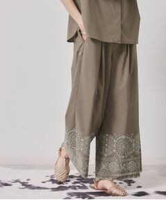 SunaUna / スーナウーナ パンツ | 【幾何柄／エンブロイダリー】ウエストゴムガウチョパンツ