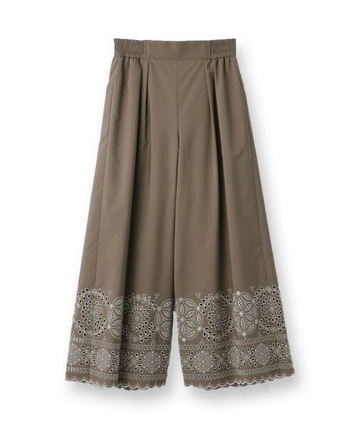 SunaUna / スーナウーナ パンツ | 【幾何柄／エンブロイダリー】ウエストゴムガウチョパンツ | 詳細1