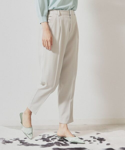 SunaUna / スーナウーナ パンツ | 【ポケットフリル/大人フェミニン】テーパードパンツ(ライトグレー(011))